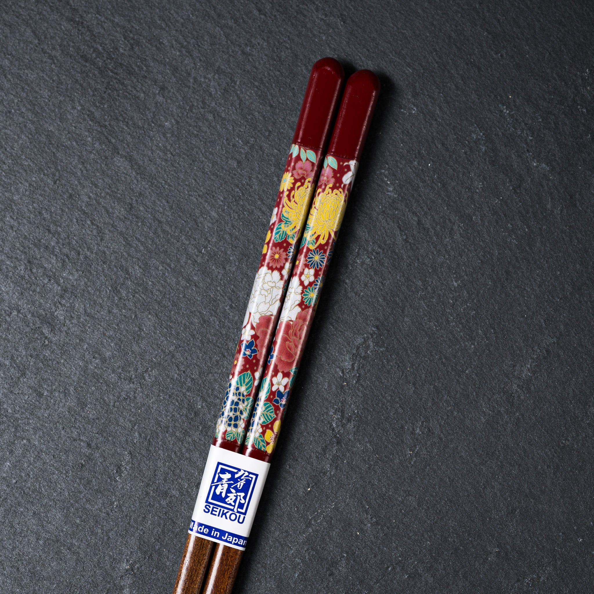 Kutani Design x Wakasa Lacquered Chopsticks - Red - 21 cm / 九谷色絵×若狭塗箸