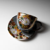 Kutani ware Premium Tea Cup and Saucer - Hanazume / 九谷焼 ティーカップ