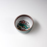 Kutani ware Single Sake Cup - Green Dragon / 九谷焼 盃