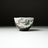 Kutani ware Large Rice Bowl - Lucky Blue Bird / 九谷焼 茶碗