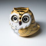 Kutani Ware Animal Ornament - Golden Owl / 九谷焼 金色梟