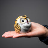 Kutani Ware Animal Ornament - Golden Owl / 九谷焼 金色梟