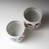 Kutani ware Pair Yunomi Tea Cup - Sparrow / 九谷焼 ペア湯呑み
