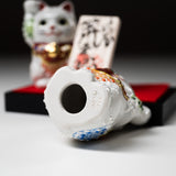 Kutani Ware Animal Ornament - Pair Lucky Cat "Momo"/ 九谷焼 ペア福招き猫