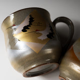 Kutani ware Pair Mug Cup - The Grateful Crane / 九谷焼 ペアマグカップ