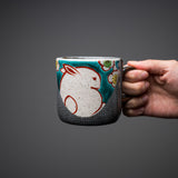 Kutani ware Pair Mug Cup - Rabbit / 九谷焼 ペアマグカップ