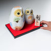 Kutani Ware Animal Ornament - Large Pair Owl / 九谷焼 ペア梟