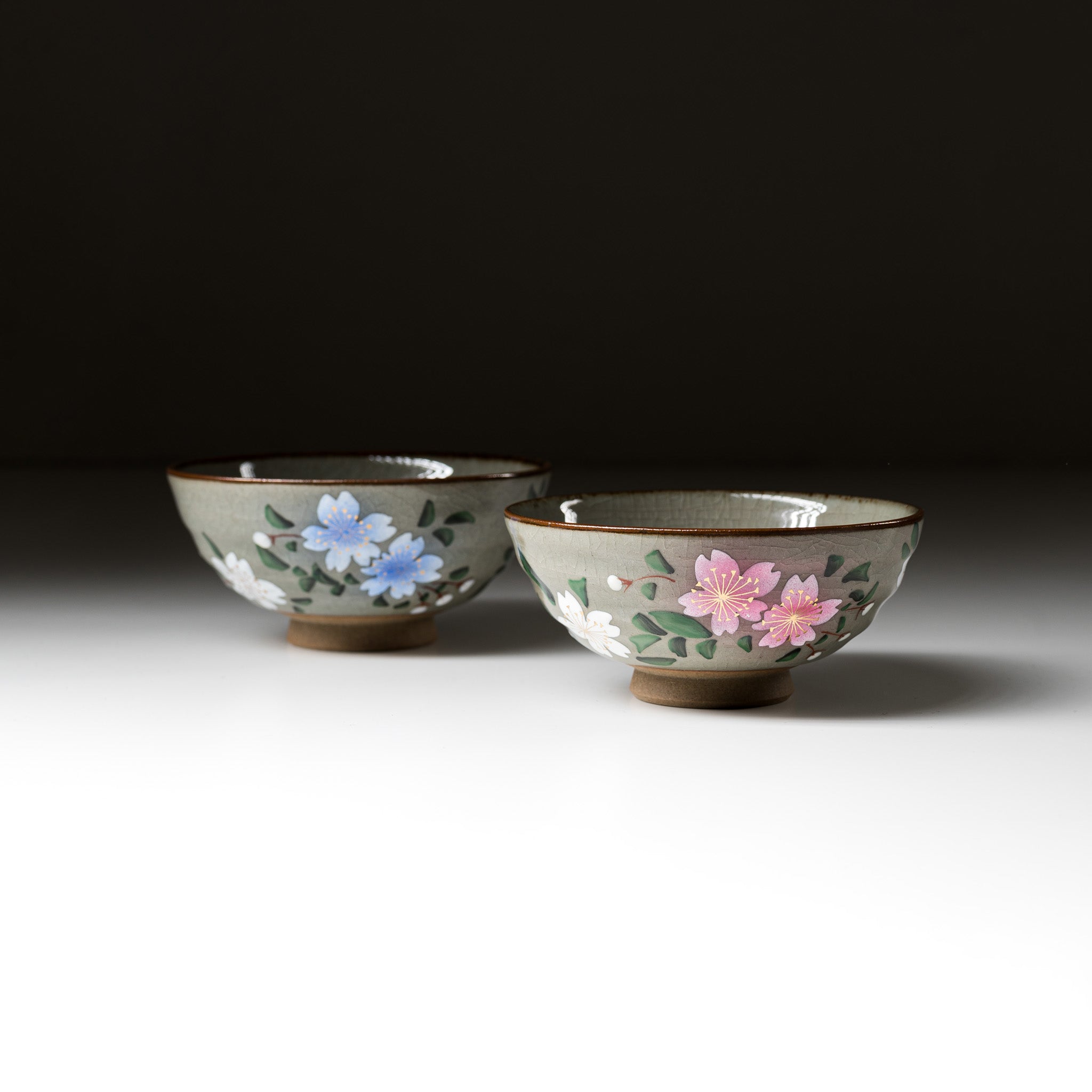 Kutani ware Pair Rice Bowl - Sakura Flower / 九谷焼 茶碗