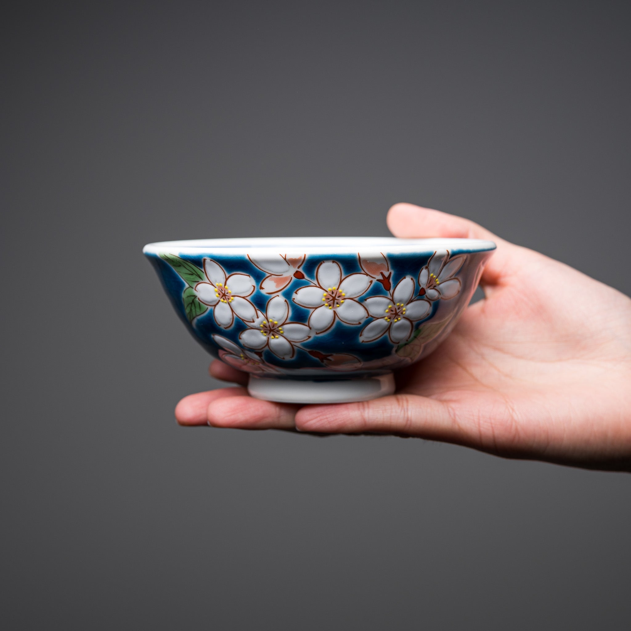 Kutani ware Rice Bowl - Sakura / 九谷焼 茶碗