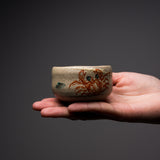 Kutani ware Sake Cup with Wooden Box - Crab / 九谷焼 ぐい呑み