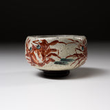 Kutani ware Sake Cup with Wooden Box - Bream and Crab / 九谷焼 ぐい呑み