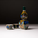 Kutani ware Premium Sake Set - Lucky Blue Bird / 九谷焼 酒器セット