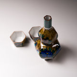 Kutani ware Premium Sake Set - Lucky Blue Bird / 九谷焼 酒器セット