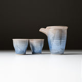 Kutani ware Sake Set - Blue Ginsai / 九谷焼 酒器セット 青銀彩