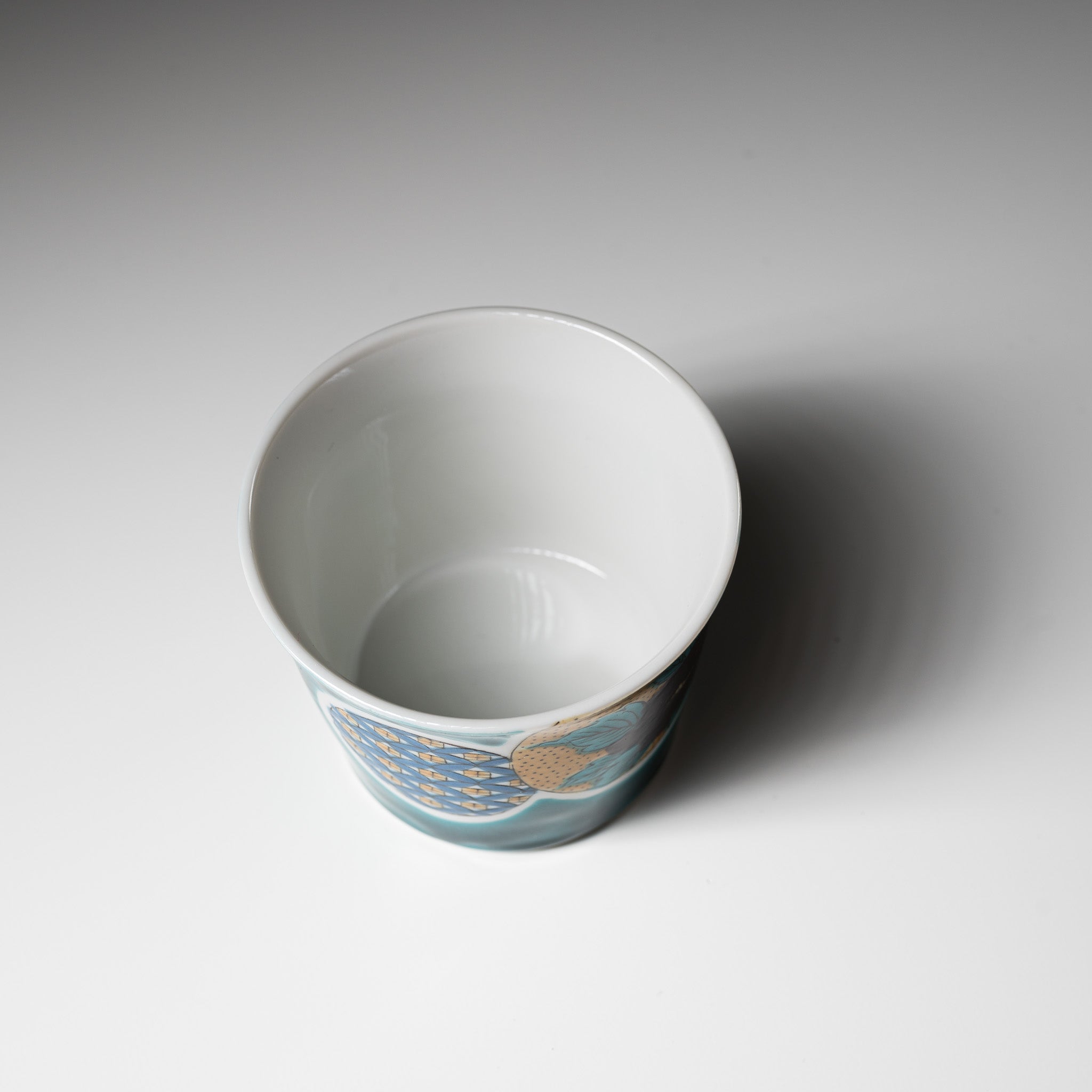 Kutani ware Yunomi Tea Cup - Marumon / 九谷焼 湯呑み