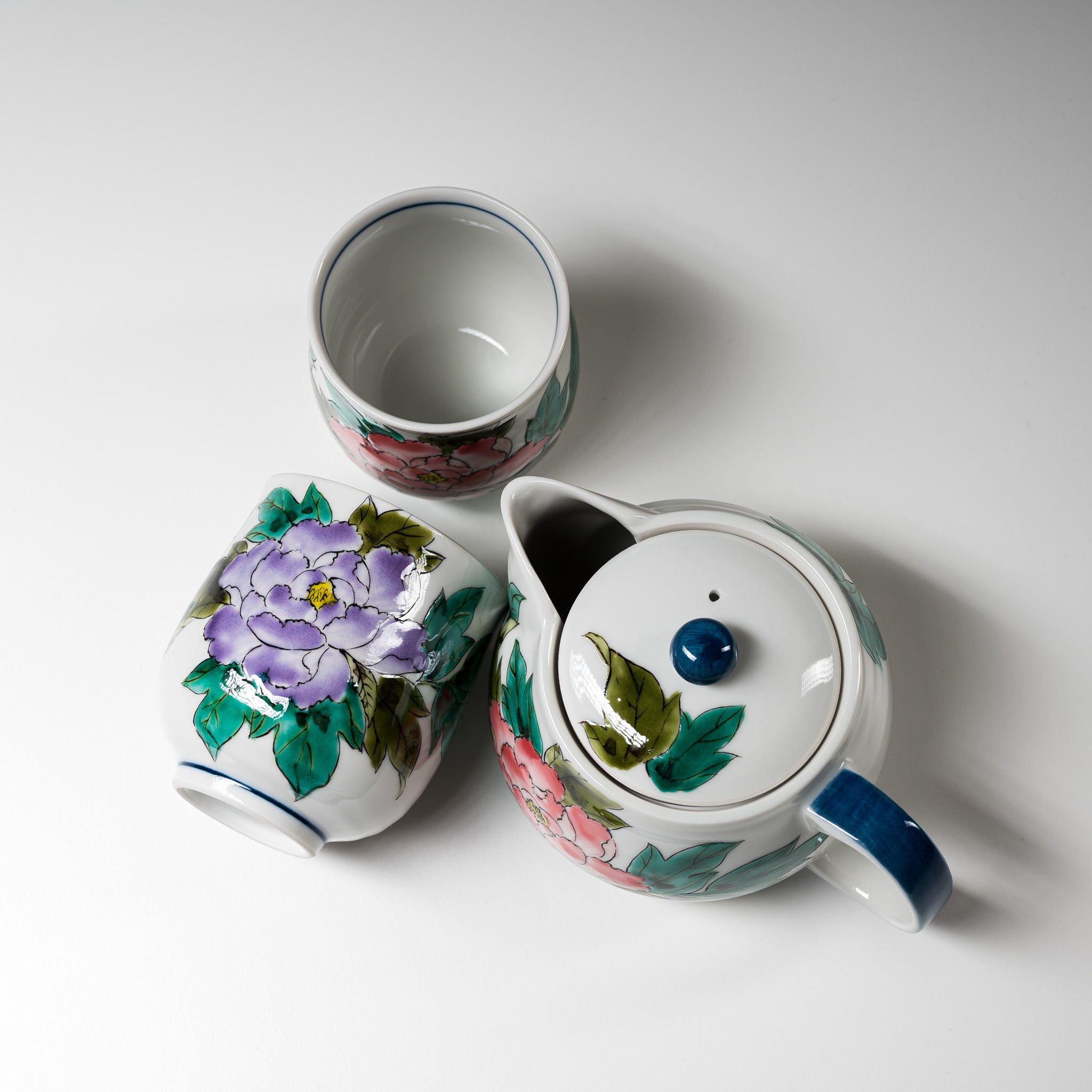 Kutani ware Tea Set - Peony / 九谷焼 ティーセット 牡丹
