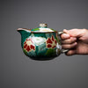 Kutani ware Single Tea Pot - Sasanqua Camellia / 九谷焼 急須