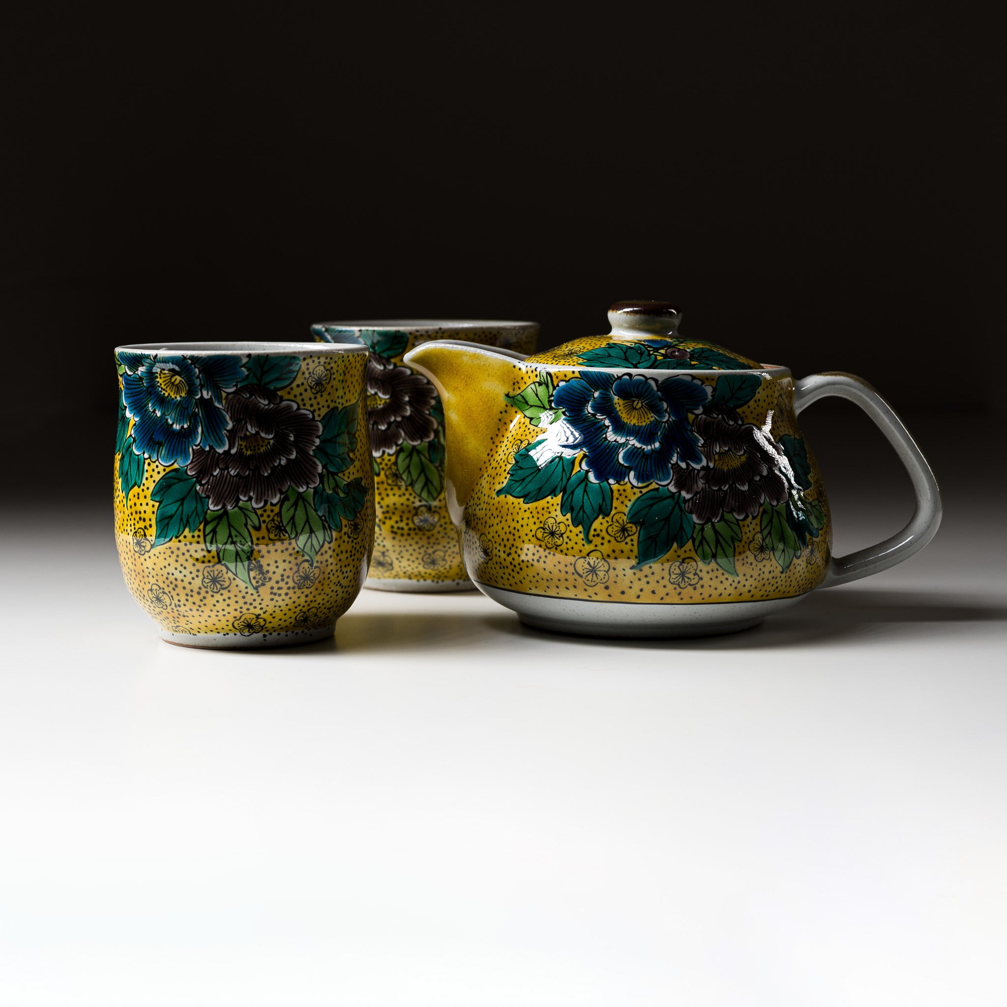Kutani ware Tea Set - Flower / 九谷焼 ティーセット