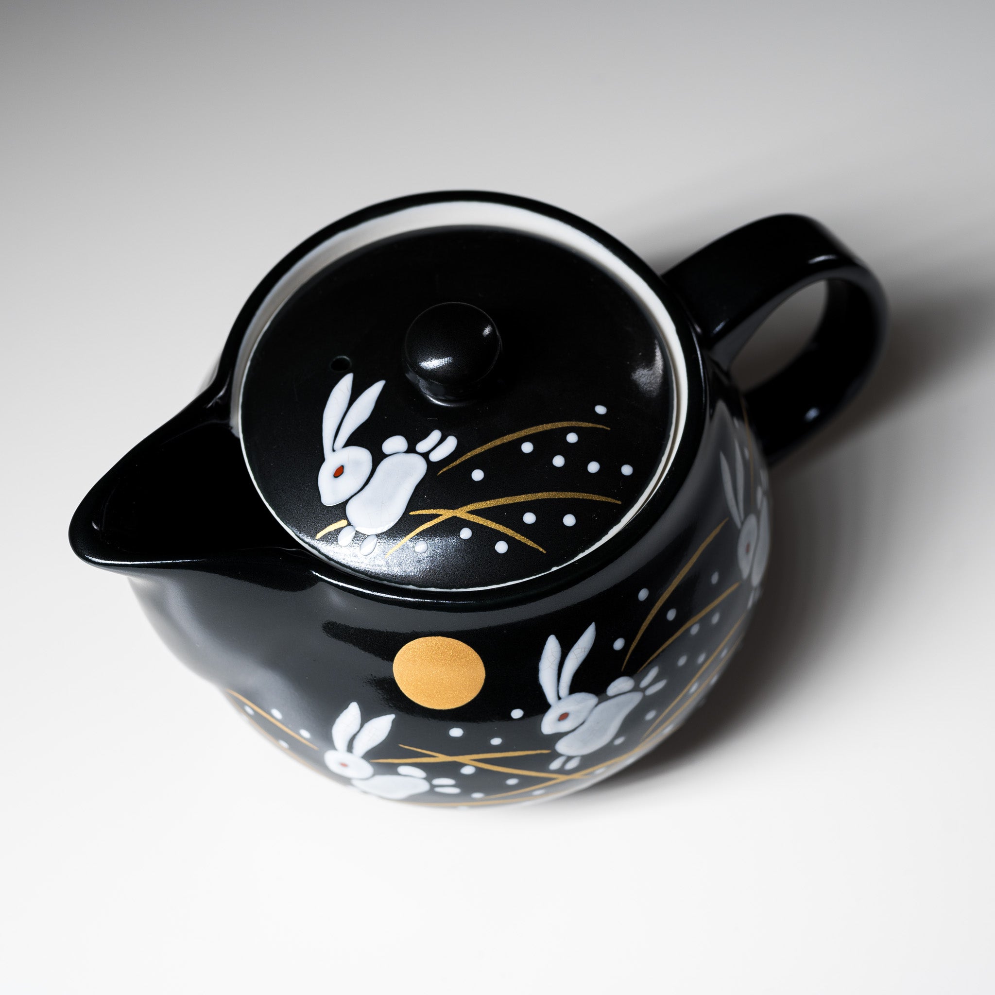 Kutani ware Tea Pot - Jumping Rabbit / 九谷焼 急須