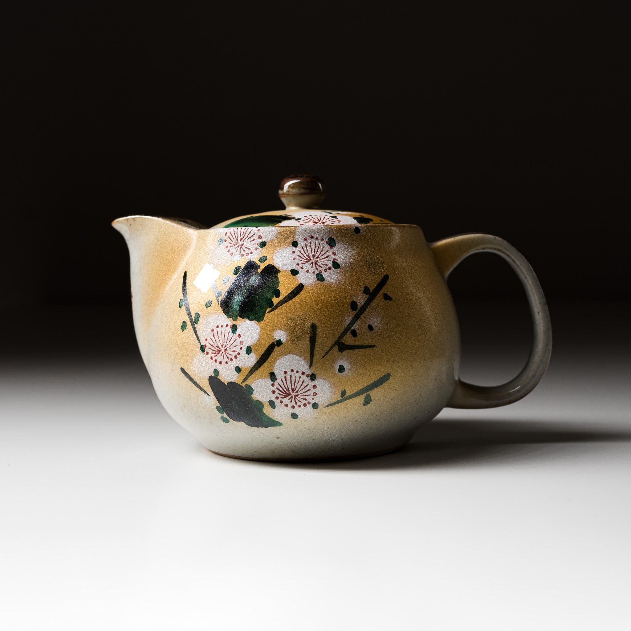 Kutani ware Premium Single Tea Pot - Gold Plum / 九谷焼 急須