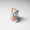 Kutani Ware Animal Ornament - White Begging Cat ”Shiho” / 九谷焼 招き猫