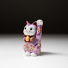 Kutani Ware Animal Ornament - Purple Beckoning Cat 