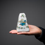 Kutani ware Pyramid Shape Vase - Lucky Blue Bird / 九谷焼 花入