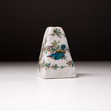 Kutani ware Pyramid Shape Vase - Lucky Blue Bird / 九谷焼 花入