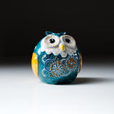 Kutani Ware Animal Ornament - Emerald Owl / 九谷焼 エメラルド梟