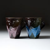 Kutani ware Pair Mug Cup - Ginsai / 九谷焼 銀彩