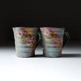 Kutani ware Pair Mug Cup - Sumida River / 九谷焼 ペアマグカップ