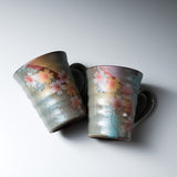 Kutani ware Pair Mug Cup - Sumida River / 九谷焼 ペアマグカップ