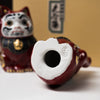 Kutani Ware Animal Ornament - Daruma Cat - Pair of 2 / 九谷焼 招き猫