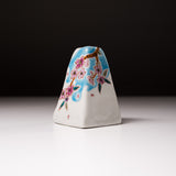 Kutani ware Pyramid Shape Vase - Sakura Flower / 九谷焼 花入