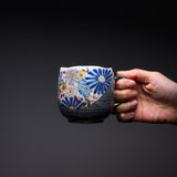 Kutani ware Mug Cup - Kiku Blue / 九谷焼 マグカップ