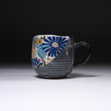 Kutani ware Mug Cup - Kiku Blue / 九谷焼 マグカップ