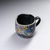 Kutani ware Mug Cup - Kiku Blue / 九谷焼 マグカップ