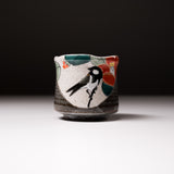 Kutani ware Japanese Yunomi Tea Cup - Chickadee / 九谷焼 湯呑み