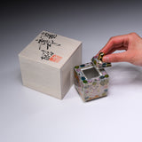 Kutani Ware Incense Burner - Cubed Hanazume / 九谷焼 香炉