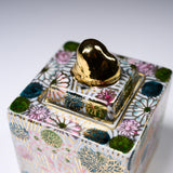 Kutani Ware Incense Burner - Cubed Hanazume / 九谷焼 香炉