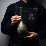 Kutani ware Vase - Mountain Scape / 九谷焼 花器