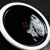 Kutani ware Vase with Tray in Wooden Box - Crane and Golden Tree / 九谷焼 花瓶