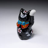 Kutani ware Cat Ornament - Blue Fuji Mountain / 九谷焼 招き猫