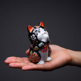 Kutani ware Cat Ornament - "Rui" / 九谷焼 おねだり猫