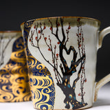 Kutani ware Pair Mug Cup - Korin Plum / 九谷焼 ペアマグカップ