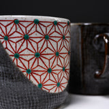 Kutani ware Pair Mug Cup - Asanoha / 九谷焼 ペアマグカップ