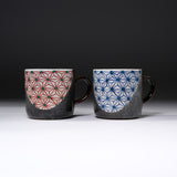 Kutani ware Pair Mug Cup - Asanoha / 九谷焼 ペアマグカップ