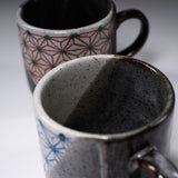 Kutani ware Pair Mug Cup - Asanoha / 九谷焼 ペアマグカップ