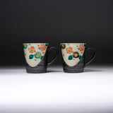 Kutani ware Pair Mug Cup - Plum / 九谷焼 ペアマグカップ