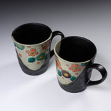 Kutani ware Pair Mug Cup - Plum / 九谷焼 ペアマグカップ